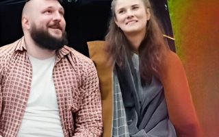 Bill and Jane in rain during enemy to lover romance story