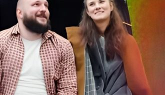 Bill and Jane in rain during enemy to lover romance story